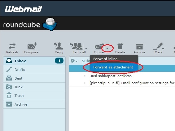 Forward as attachment